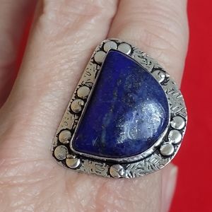 Sterling silver lapis ring